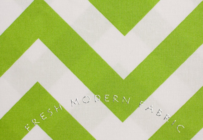 Half Moon Modern Zig Zag in Lime, Moda Fabrics, 100% Cotton Fabric, 32349-19 image 1