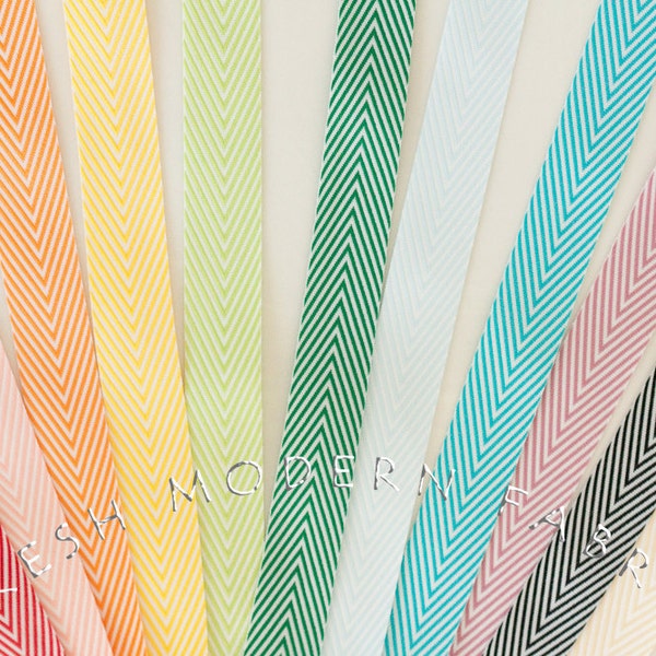 Chevron Twill Tape Bundle, 11 Yards Total, 3/4 Inch Width