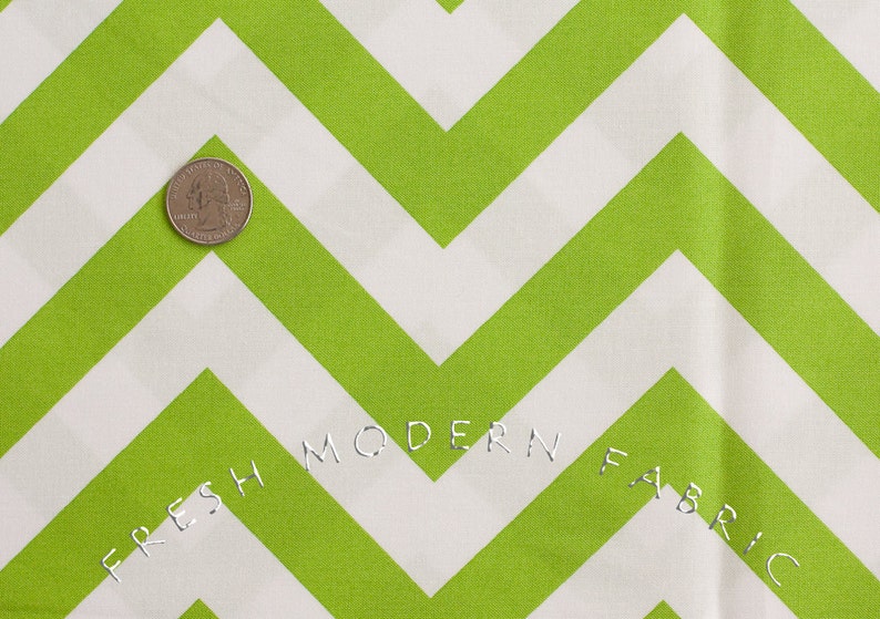 Half Moon Modern Zig Zag in Lime, Moda Fabrics, 100% Cotton Fabric, 32349-19 image 3