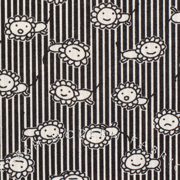 Happy Lion Pinstripe from Petit Joli for Kei Fabric, 100% Cotton Voile Fabric