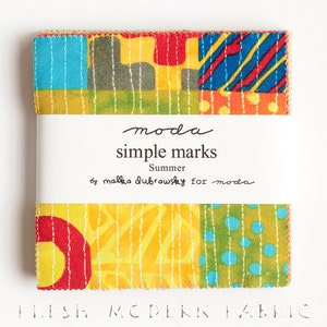 Simple Marks Summer Charm Pack, Malka Dubrawsky, Moda Fabrics, Pre-Cut Fabric Squares, 23221PP image 1
