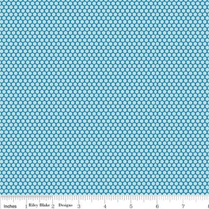 21-Inch End of Bolt Remnant Scenic Route Dots in Blue, Deena Rutter, Riley Blake Designs, 100% Cotton Fabric, C3665-BLUE image 1