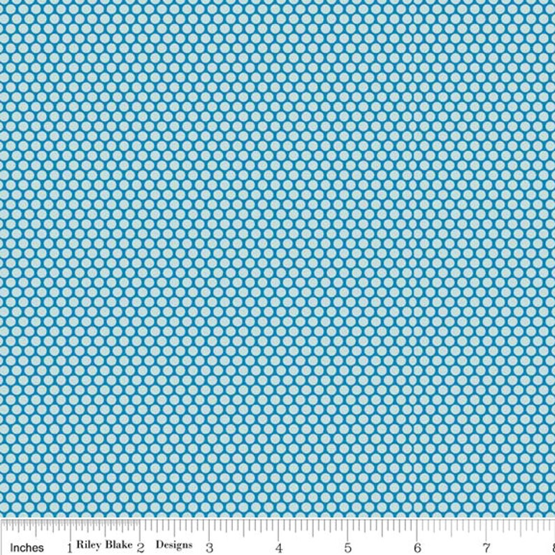 21-Inch End of Bolt Remnant Scenic Route Dots in Blue, Deena Rutter, Riley Blake Designs, 100% Cotton Fabric, C3665-BLUE image 1