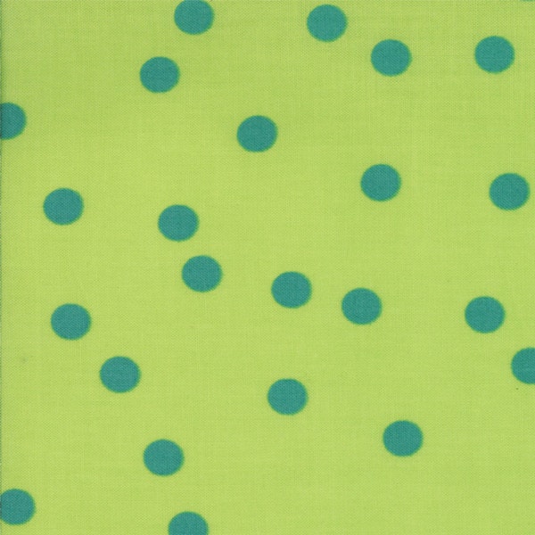 Barcelona Rain Dots in Lime, Brigitte Heitland, Zen Chic, Moda Fabrics, 100% Cotton Fabric, 1535 30