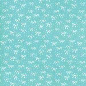 Best Friends Forever Just a Pretty Bow in Dark Aqua, Stacy Iest Hsu, 100% Cotton Fabric, Moda Fabrics, 20627 21