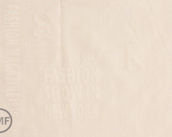 Suzuko Koseki Fashion Magazine Small Text in White, Yuwa Fabric, SZ816972E, 100% Cotton Japanese Fabric