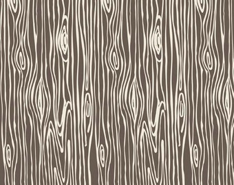 35-Inch End of Bolt Remnant Scenic Route Woodgrain in Brown, Deena Rutter, Riley Blake Designs, 100% Cotton Fabric, C3664-TAN