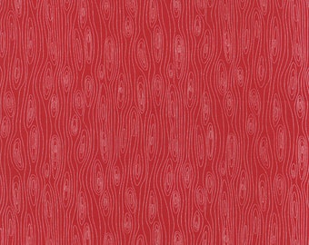 Folk Art Holiday Woodgrain in Red, Gina Martin, 100% Cotton, Moda Fabrics, 10024 11