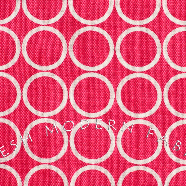 Metro Living Circles in Fuschia, Robert Kaufman, 100% Cotton Fabric