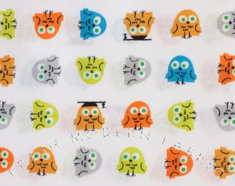 Owls, Happy Drawing by Ed Emberley, 100% Organic Cotton, Cloud9 Fabrics