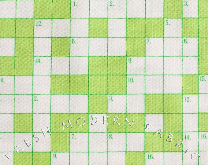 Bungle Jungle Crossword Puzzle in Lime Green Tim and Beck for Moda Bungle Jungle Crossword Puzzle in Lime Green Tim and Beck for Moda