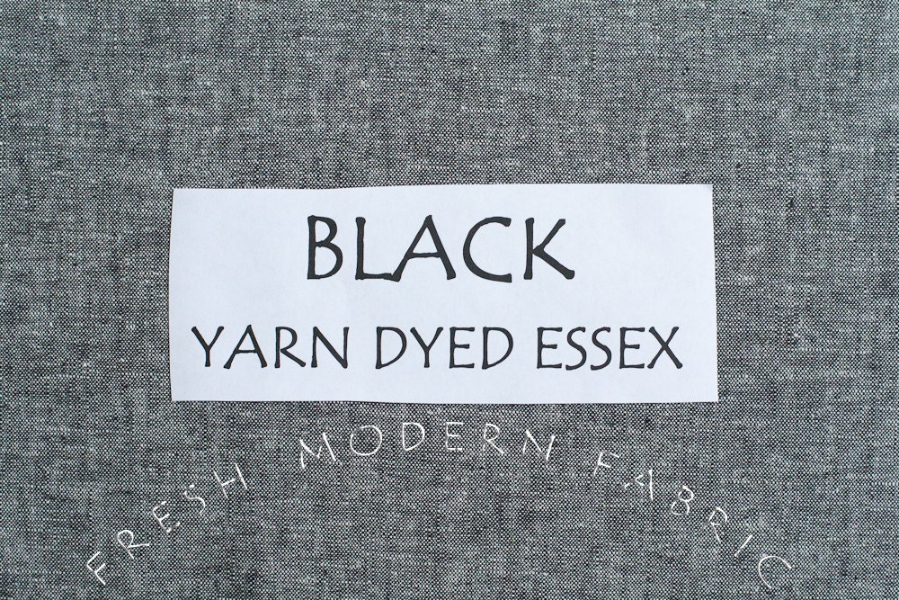 BLACK Yarn Dyed Essex, Linen and Cotton Blend Fabric from Robert Kauf…