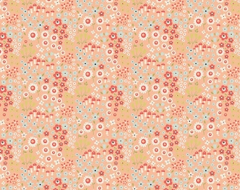 LAST PIECE Fat Quarter Woodland Spring Petal in Coral, Design by Dani, Dani Mogstad, Riley Blake Designs, 100% Cotton Fabric, C4992-CORAL