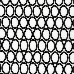 Remix Ovals in White, Ann Kelle for Robert Kaufman Fabrics, 100% Cotton Fabric image 1