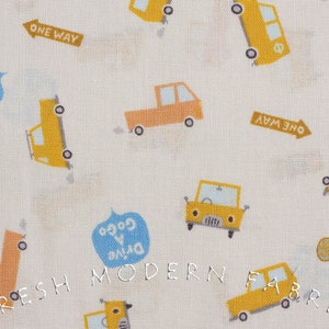 Happy Go Lucky Cars by Puti de Pome for Kiyohara Fabrics