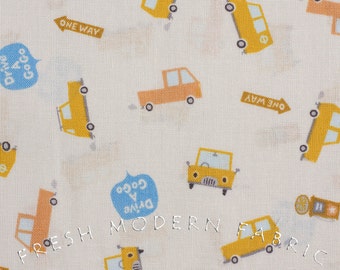 Happy Go Lucky Cars by Puti de Pome for Kiyohara Fabrics