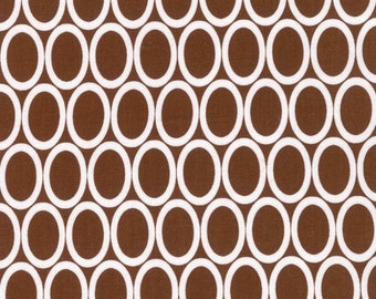 Remix Ovals in Brown, Ann Kelle for Robert Kaufman Fabrics, 100% Cotton Fabric