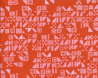 LAST PIECE Fat Quarter Clover Tiny Tiles in Persimmon, Alexia Marcelle Abegg, Cotton+Steel, RJR Fabrics, 100% Cotton Fabric, 4029-2
