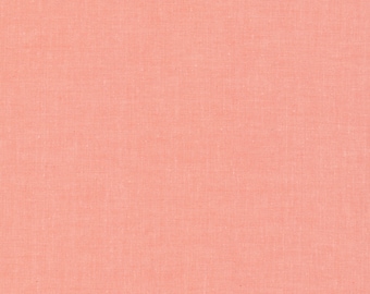 CORAL Cirrus Solid, Chambray Weight, Crossweave, Yarn Dyed Solid Fabric, 100% GOTS-Certified Organic Cotton, Cloud9 Fabrics, 917