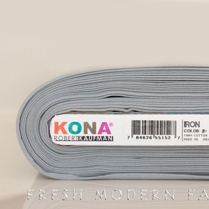 Iron Kona Cotton Solid Fabric from Robert Kaufman, K001-408 image 2