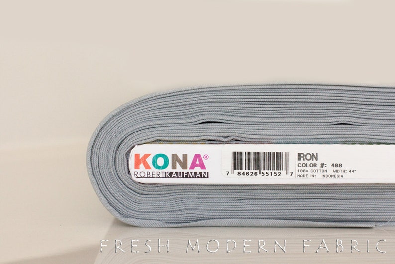 Iron Kona Cotton Solid Fabric from Robert Kaufman, K001-408 image 2