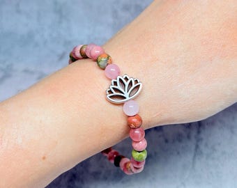 Bohemian Reiki Protection Bracelet – Natural Stone Beads, 6mm – Aura Cleansing & Energy Balance