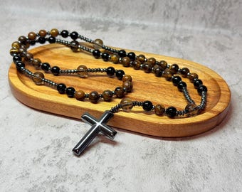 Unisex Necklace – Protective Beaded Necklace with Cross