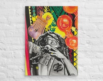 Bob Marley,pop Art,canvas Art (30x40) Music,jazz,black Art,african