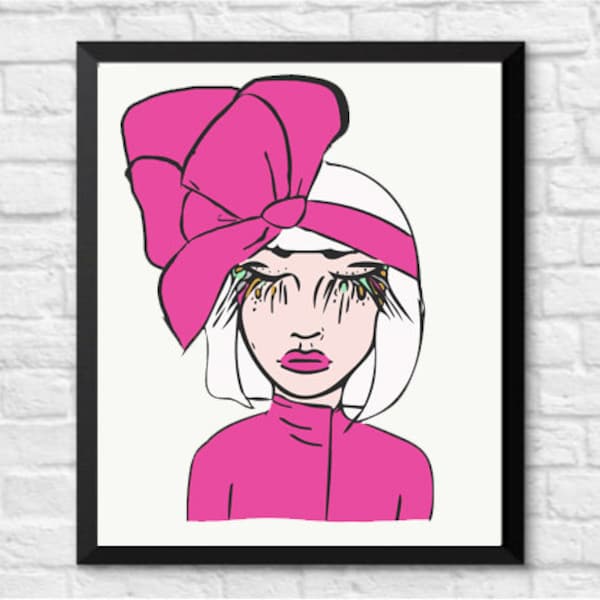 LADY GAGA Print colorful Illustration