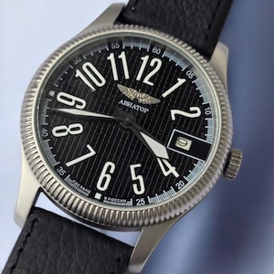 Vintage Poljot Aviator Watch, USSR Mechanical Mens Wristwatch