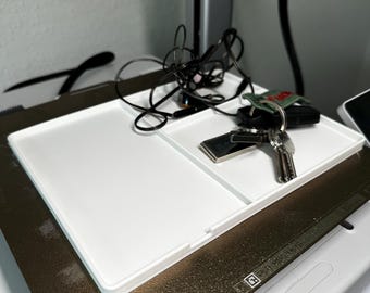 Bandeja de valet: organizador de escritorio moderno, mesita de noche y bandeja de entrada para llaves, billetera, teléfono y accesorios, compatible con Magsafe.