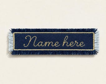Reserved Listing Marcel - Custom Embroidered Denim Name Patch | Frayed Edge Sew On Badge (Sew-on/Iron-on)