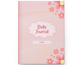 Daily Journal Pink Flower Hardcover