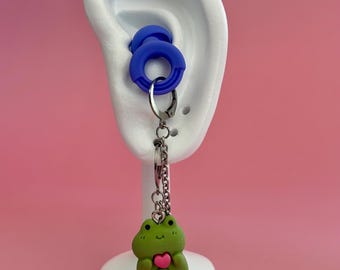 Frog Earplug Earrings | Rave Earplug Jewelry | Festival Earplug Holder | EDM Accessories
