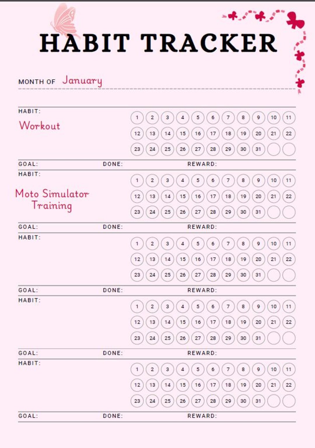 Track Your Habits Each Month With This Tracker. Use It to Build ...