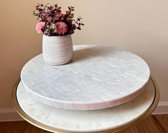 FREE GIFT! with a purchase of a White Marble Lazy Susan: 16" Round Turntable Centerpiece