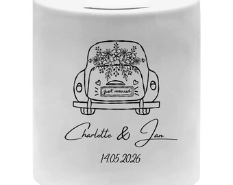 Just Married Car Money Box | Personalized Wedding Gift | Wedding Money Gift | Just Married Gift Idea | Bride and Groom Money Box