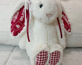 WHITE JELLYCAT Custom bunny (ANY College, sports, etc.)
