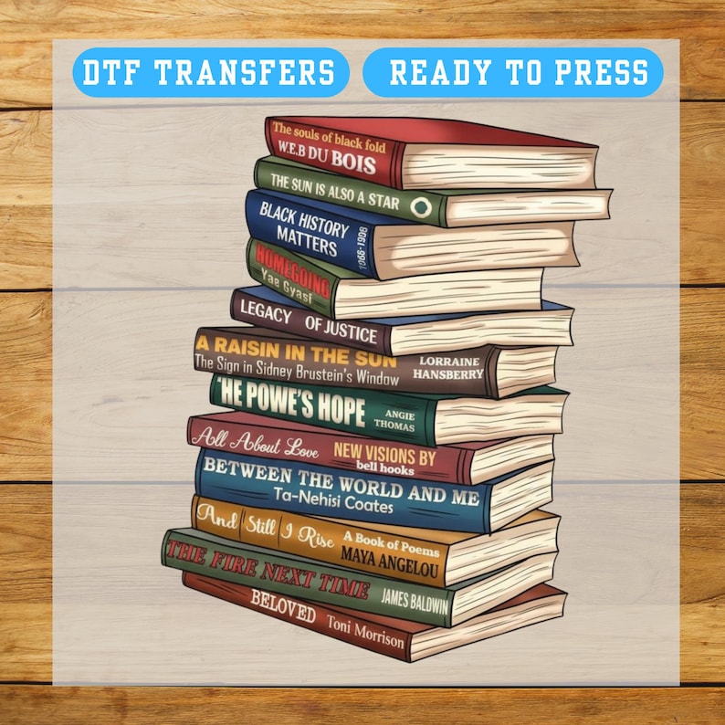 Black History Book Iron-On Transfer - African American Literature Art image 1