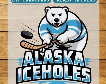 Alaska Iceholes Hockey Transfer: Polar Bear Sports Design