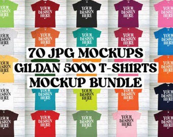 Gildan T-Shirt Mockup Bundle, High Resolution (Digital Download)