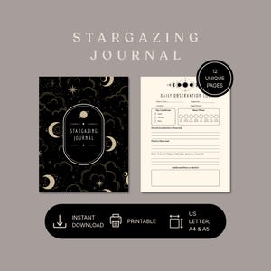 Dziennik obserwacji gwiazd do druku w formacie PDF | Dziennik obserwacji astronomicznych (formaty Letter, A4 i A5)