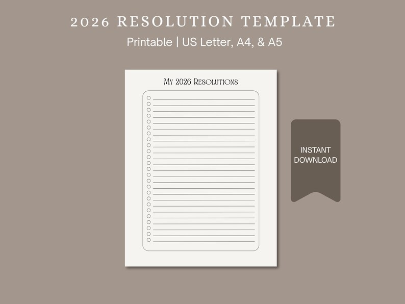 2026 Resolution Planner Printable | Goal Setting Worksheet | New Year ...