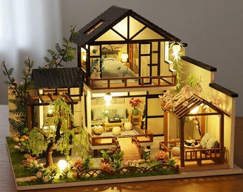 DIY Miniature Dollhouse Kit With Furniture | Handmade Wooden Craft Model | Gift for Adults & Teens