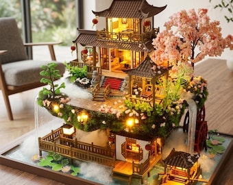 DIY Miniature Dollhouse Kit With LED Lights: 3D Wooden Puzzle - Etsy