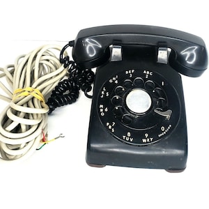 Vintage Rotary Telephone Phone Black -  Untested