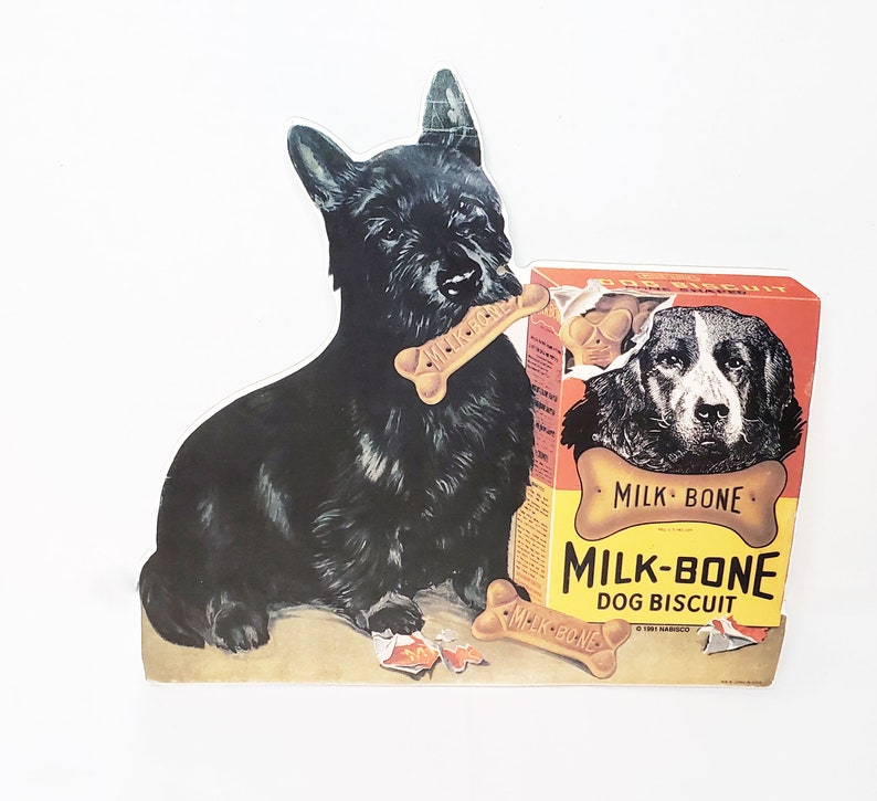 Vintage Milk Bone Dog Biscuit Cardboard Sign Replica