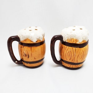 Vintage Beer Mug Stein Salt & Pepper Shakers Set Shaker Made In Japan