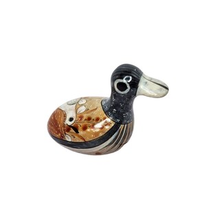 Vintage Mexican Tonala Art Pottery Mexico Duck Figure 2&quot; Tall