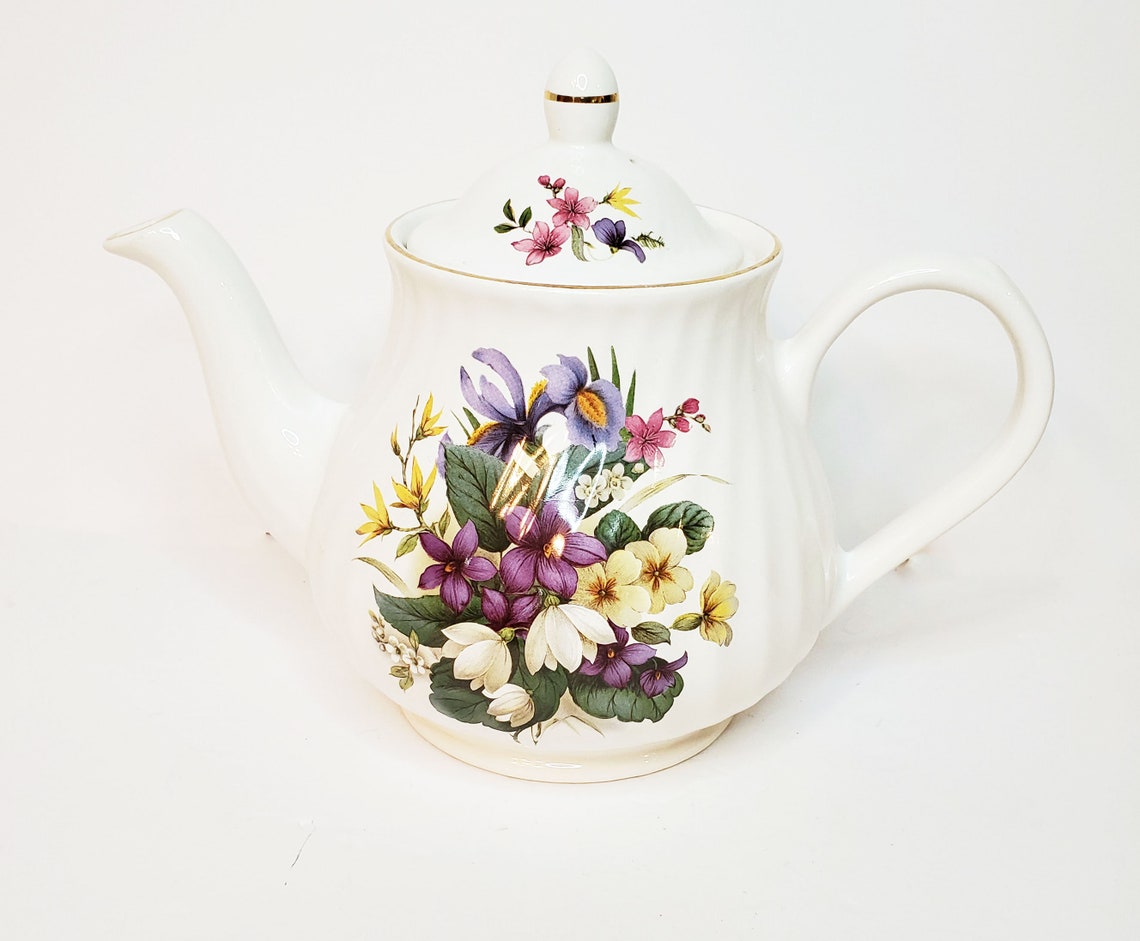Arthur Wood and Son Staffordshire Floral Teapot Made in Etsy